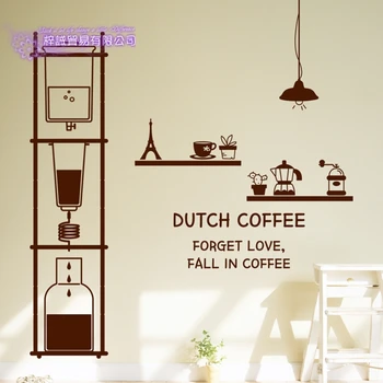 

Coffee Shop Sticker Bean Milk tea Decal Cafe Cup Poster Vinyl Art Wall Decor Mural Decoration Bread Coffee Break Glass Decals