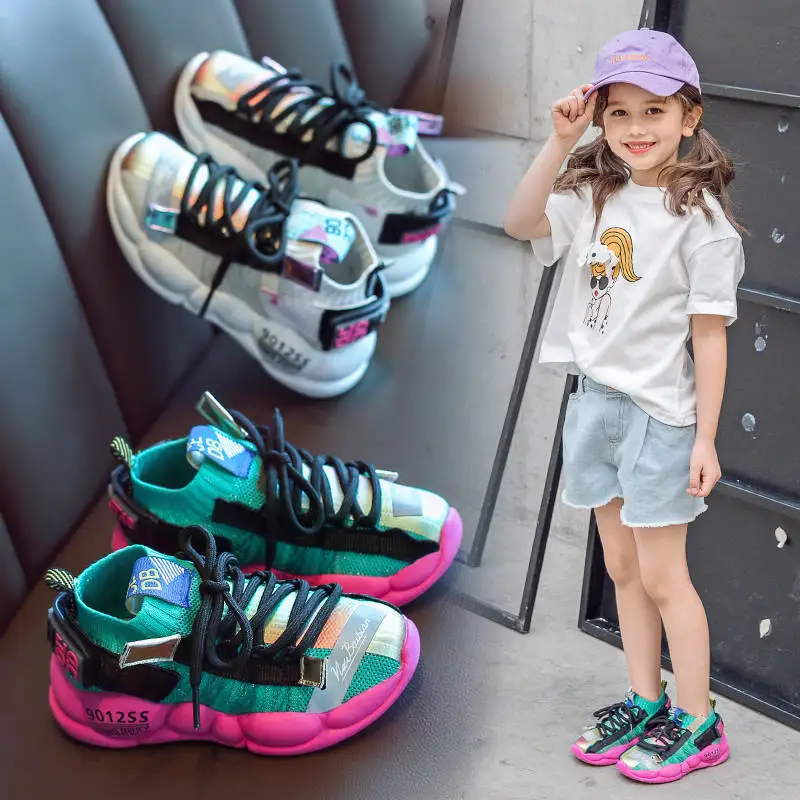 

Children's sneakers 2019 autumn new fashion boys and girls wild casual shoes mesh breathable non-slip soft bottom kids shoes