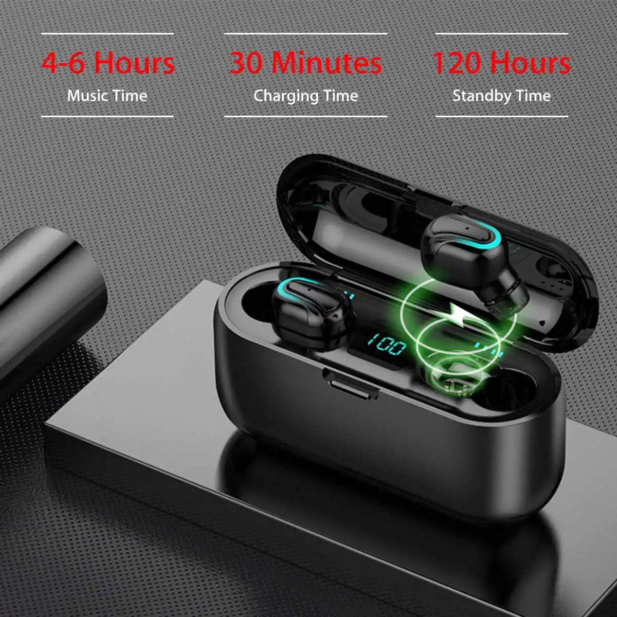 Bluetooth 5,0 TWS Ture беспроводные наушники светодиодный дисплей стерео HiFi мини спортивная Гарнитура вкладыши с 2000 мАч зарядный чехол