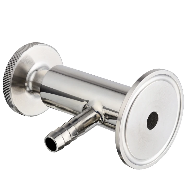 Homebrew Fermenter Parts Sample Valve 1.5'' Tri Clamp Sanitary Sampling Ferrule OD 50mm & 10mm Hose Barb Tri Clover Pipe Fitting