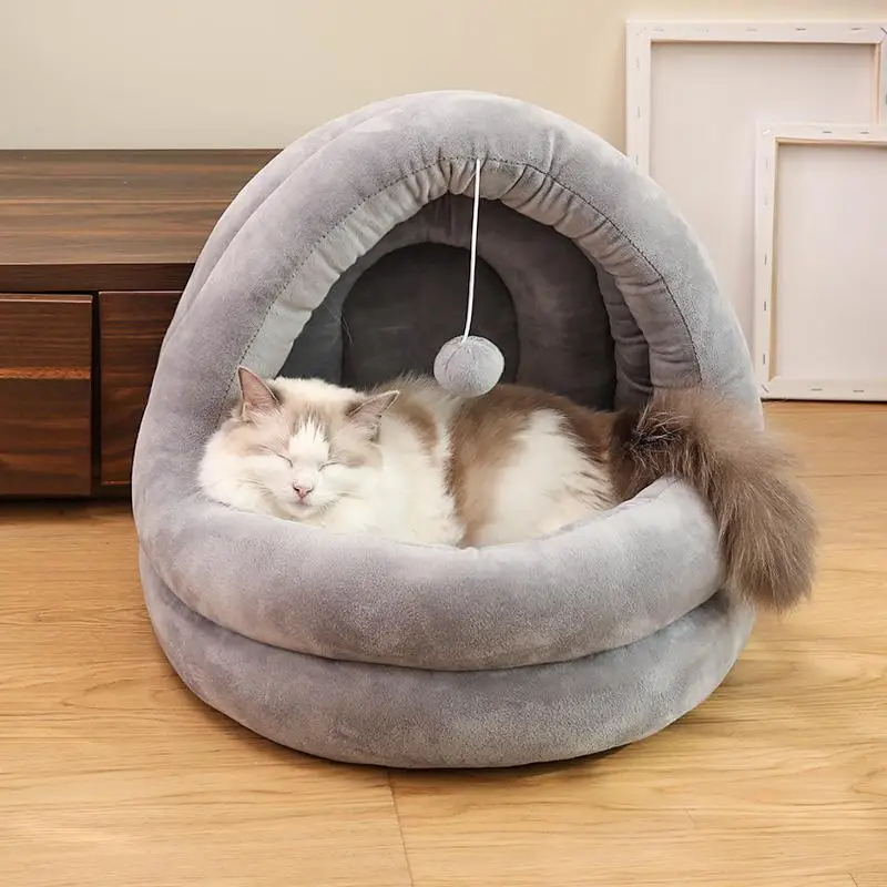 Кровать и подушка для кошки муравей, шерстяная кровать для кошки, домик для кошки, палатка для собаки, одеяло, большая кровать для кролика, кровать для котенка, держатель для домашних животных, товары для домашних животных - Цвет: Серый