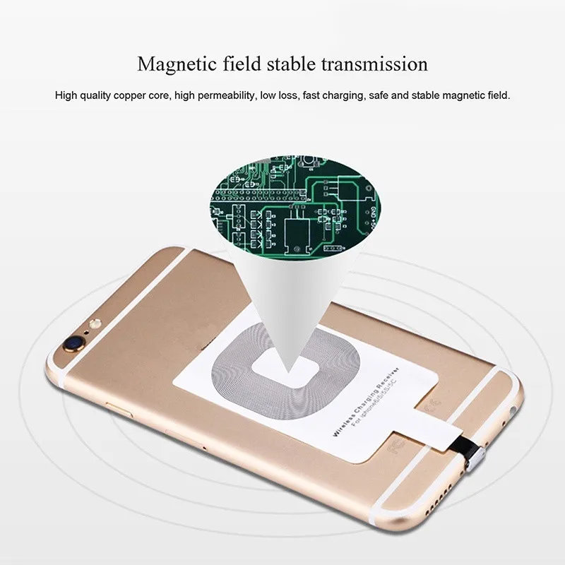 Беспроводной модуль приемника зарядного устройства для iPhone 7 6s Plus 5 5S для 8pin Беспроводное зарядное устройство зарядный приемник Chargeur беспроводной приемник