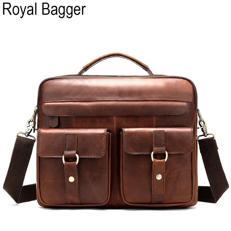 Royal Bagger портфель для ноутбука сумка для мужчин из натуральной коровьей кожи большой размер сумка на плечо Европейский стиль дорожная