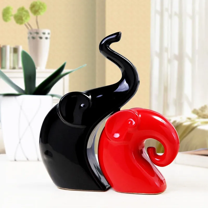 2 шт./компл. керамическая статуэтка слона для влюбленных животных пара фарфоровых