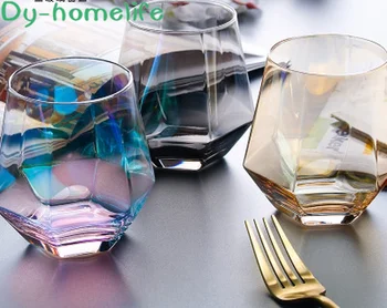 

Glass Goblet Creative Phnom Penh Colorful Transparent Wine Fruit Juice Milk Cup Water Ware Home Kitchen Bar Decoration Drinkware
