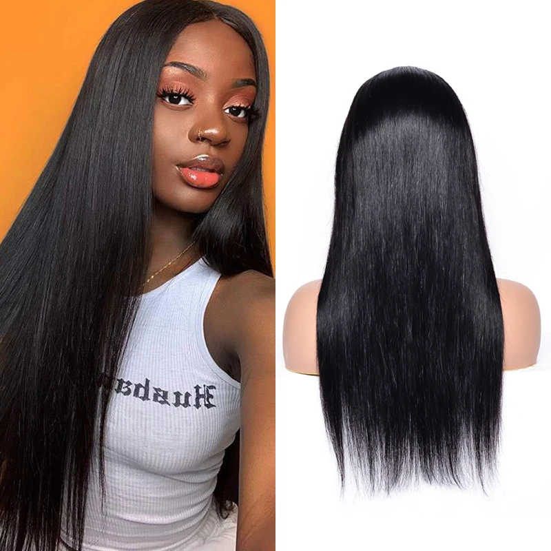 Qing SI прямые волосы парик бразильские человеческие Remy 13*4 фронтальные кружева l