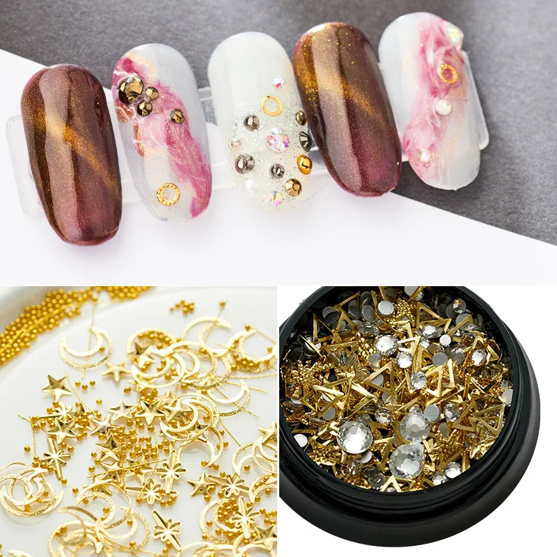 

1 Box Mixed Nail Art Colorful Rhinestones For Nails 3D Crystal Stones For Nail Art Decorations Diy Design Manicure Diamonds