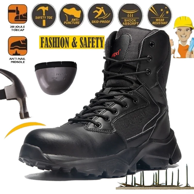 2021 Safety Work Shoes Construction Men Outdoor Steel Toe Cap Shoes Men Puncture Proof High Quality Lightweight Safety Boots