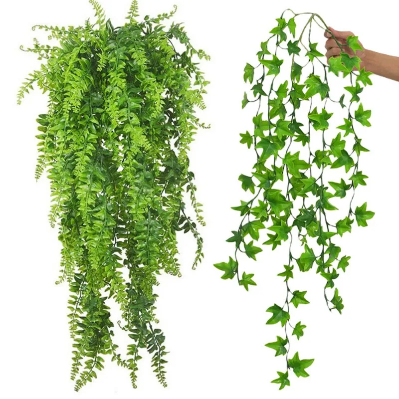 WOLEDOE Fake Reptile Plants For Terrarium - Artificial Hanging Plants With Suction Cups (Heuchera Micrantha Yellow)