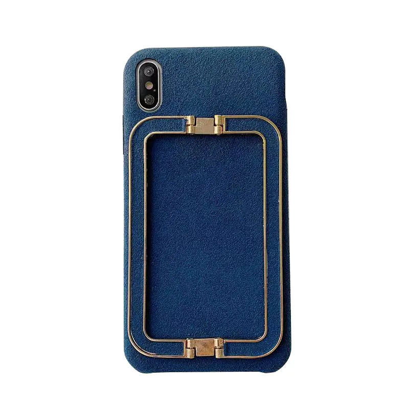 02 Зимний тканевый чехол для телефона iPhone XR case X XS 6 Plus 6s 7Plus 8 XS MAX сотовый кронштейн funda iPhone 7 чехол с золотой боковой подставкой - Цвет: 02