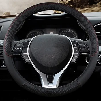 

38cm Universal Pu Leather Car Steering Wheel Cover Automobiles Anti-slip Four Seasons Steering Wheel Protection