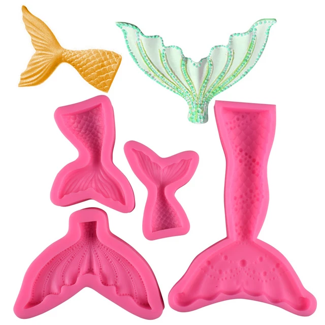 Sellő Halak Farkú Szilikon Penész Torta Díszítő Szerszám Csokoládé Gumpaste Cukrász Cukor Gyanta Fondant M2618