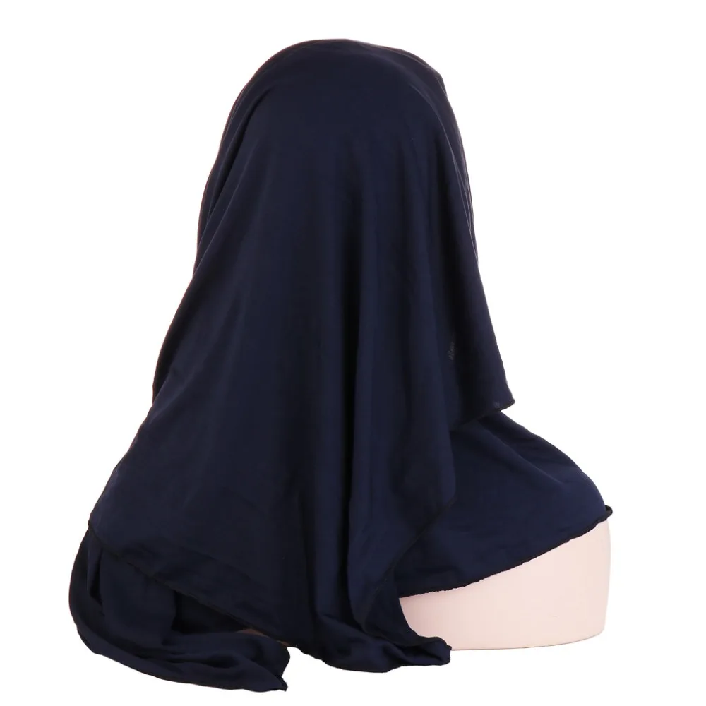 Мусульманский хлопковый шарф простые хиджабы с бусинами шали и палантины femme musulman хиджаб готов носить тюрбан женские головные шарфы