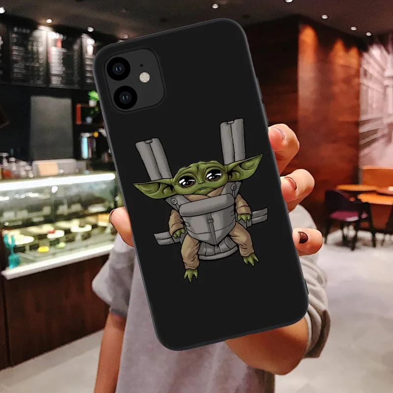 TPU Милый ребенок йода Мягкий силиконовый чехол для телефона оболочка для iPhone 6 6s 7 8 Plus X XR XS Max 11 Pro Max мандалорский черный ТПУ чехол - Цвет: TPU