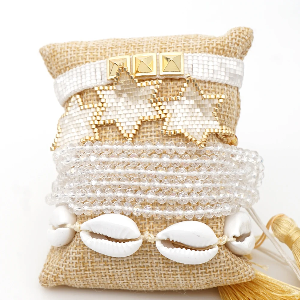 Go2boho браслет для женщин MIYUKI Pulseras Mujer браслеты со звездами и кристаллами miyuki Shell ювелирные изделия с кисточками Новые бусы ручной работы