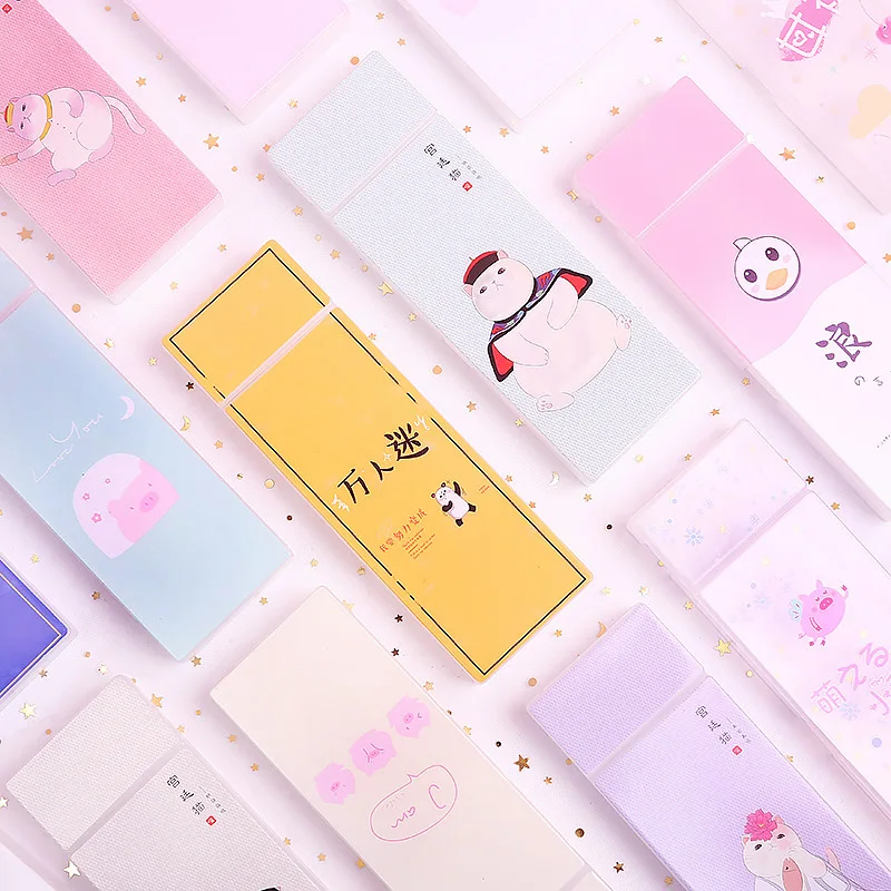 

1653 Cute Cartoon Pencil Case Transparent Dull Polish Pencil Case Large-Volume Two-Stage Pencil Case Simple Stationery Storage S