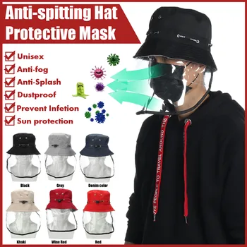 

Protective Transparent Mask Anti-fog Anti-Splash Fisherman Saliva Face Masks Windproof Prevent Infetion Anti-spitting Hat