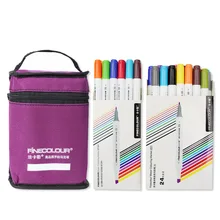 FINECOLOUR 12/24/36 Цвета маркер для рисования фломастеры на водной основе Цветной кисть для рисования; ручка комплект манга двуглавый маркер для рисования EF201