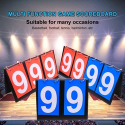 2/3/4/6 Sports Scoreboard, Desktop Portable Flip Scoreboard Sports Basketball Volleyball Tennis Table Tennis Hockey Scoreboard