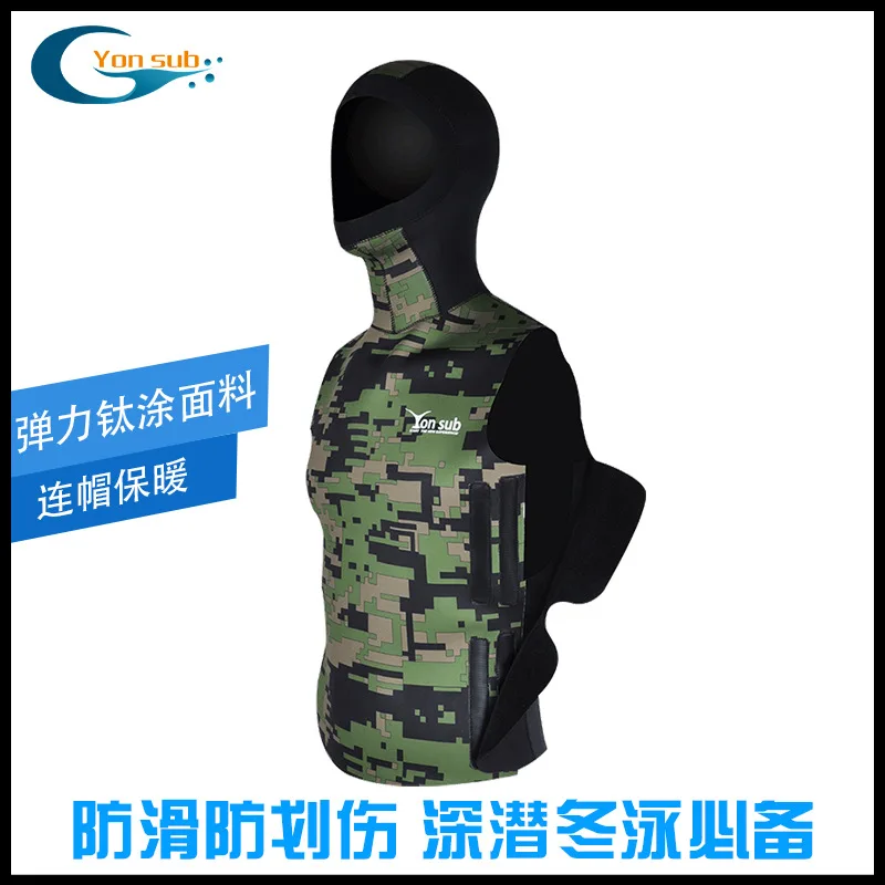 

Yon Sub Camouflage Hooded Titanium Paintcoat Ultra-stretch Warm Diving Suit Adult 2 Mm Diving Waistcoat