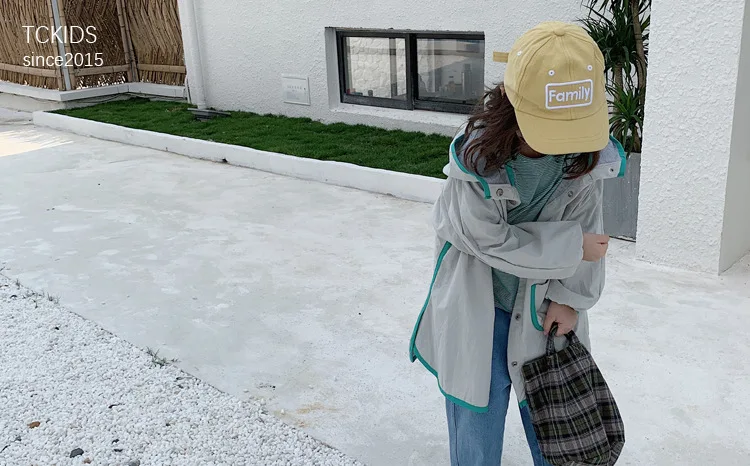 Tckids детская одежда на заказ 19 осенний японский стиль жесткий западный стиль контрастный цвет край дизайн большой плащ
