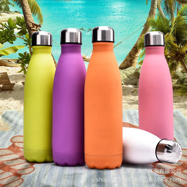 US $11.23 Swell Insulated Cup Dull Polish Rubber Paint Coke Bottle Bowling Glass 304 Stainless Steel Gift