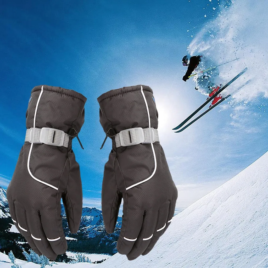 Утепленные зимние лыжные перчатки для холодной погоды для взрослых, сохраняющие тепло, водонепроницаемые, ветрозащитные - Цвет: 3