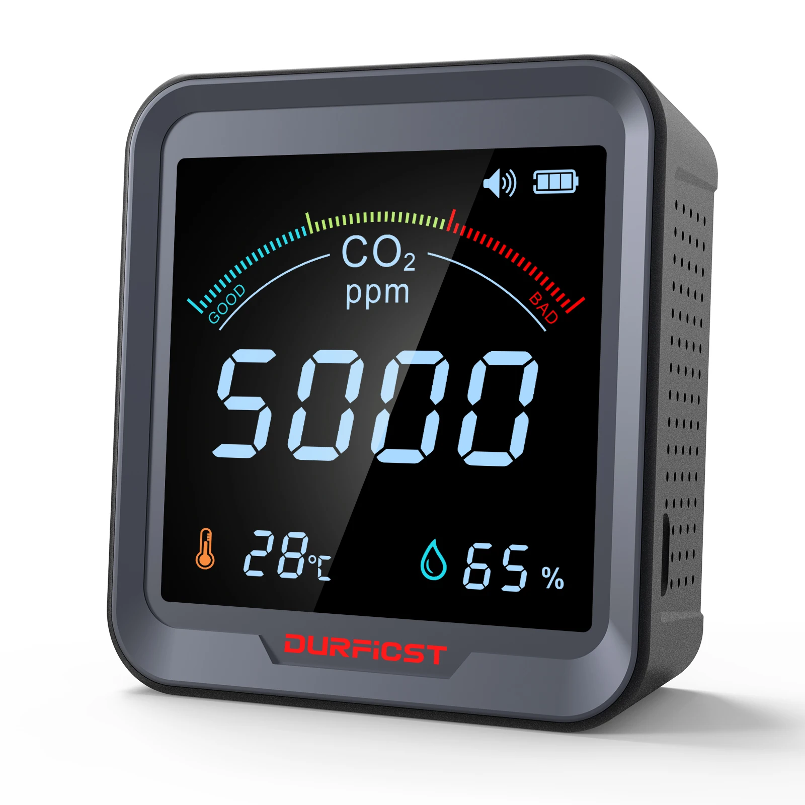 CO2 Monitor DURFIST Detector Portable Air Quality that can Detect Ambient Temperature and Humidity Gas detector | Инструменты