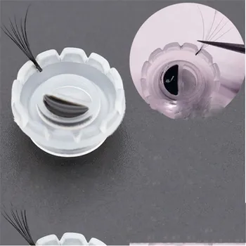 

100PCS/Set False Eyelashes Blooming Cups Planting Grafting Rapid Bloom Sun Flower Glue Cup Fan Eyelash Extension Makeup Tools