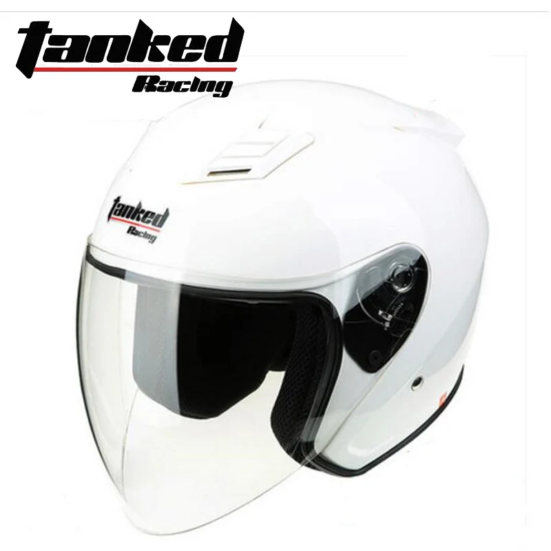 Новые рыцарские защиты Tanked Racing половина уход за кожей лица мотоциклетный шлем ABS мотоциклетные шлемы ПК линза козырек Four seasons универсальный - Цвет: Белый