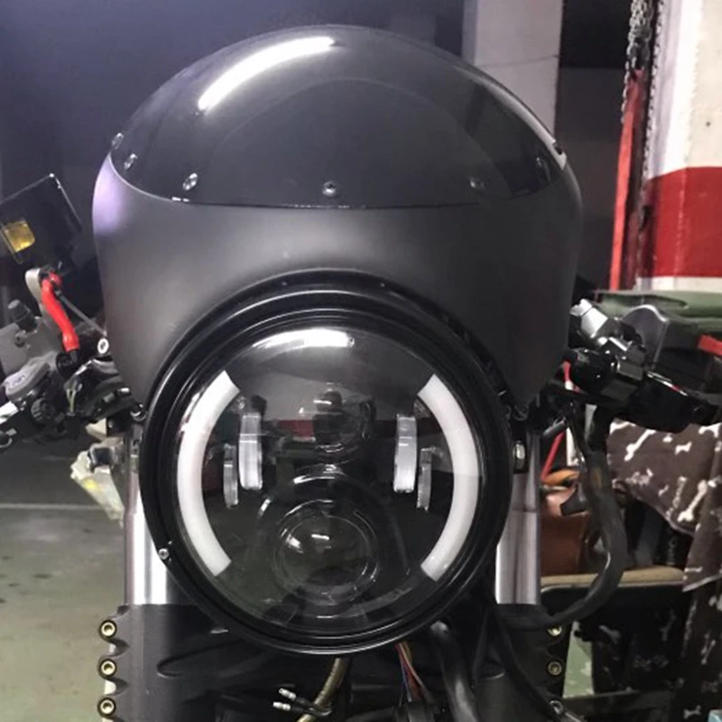 Универсальный 7-ми дюймовый рукоятка фары обтекаемая Ветрозащита Cafe Racer