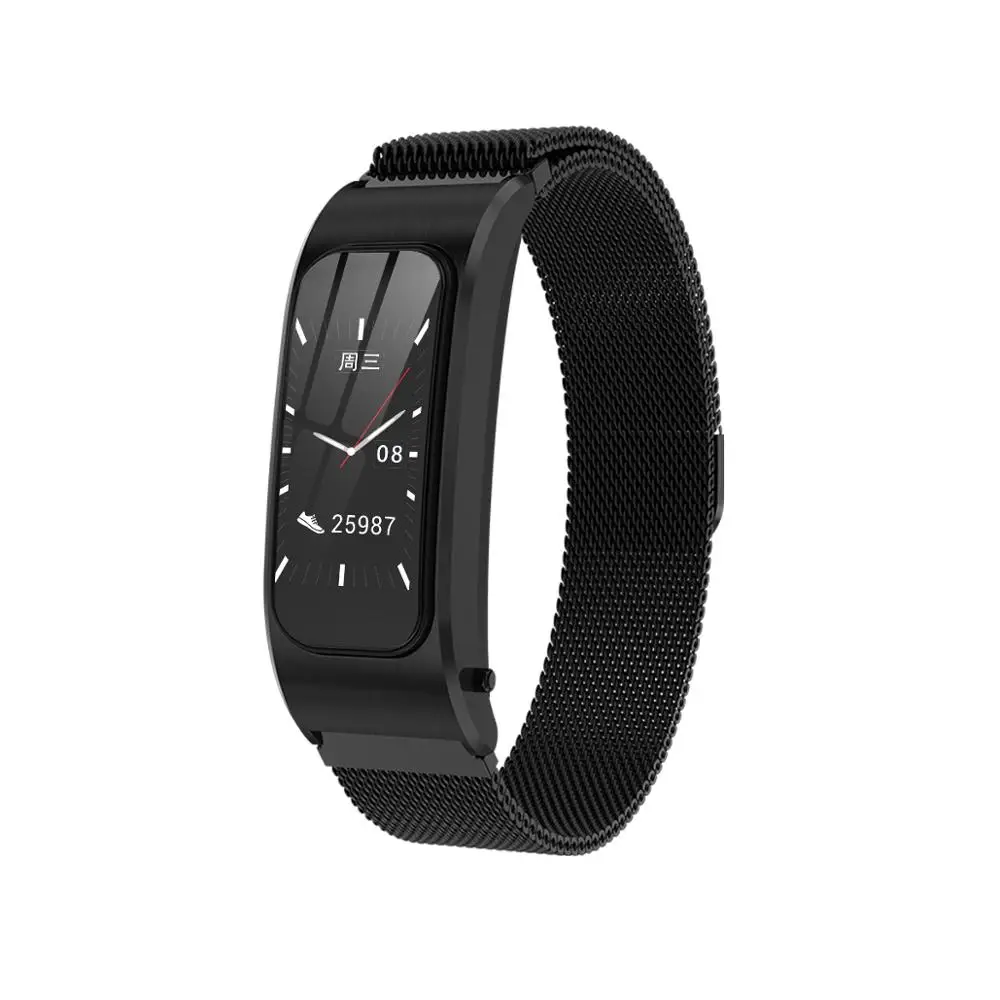 black steel Смарт-часы R21 Bluetooth телефонный звонок ответ смарт-браслет пульсометр кровяное давление фитнес-трекер цветные мужские женские спортивные часы - Цвет: black steel