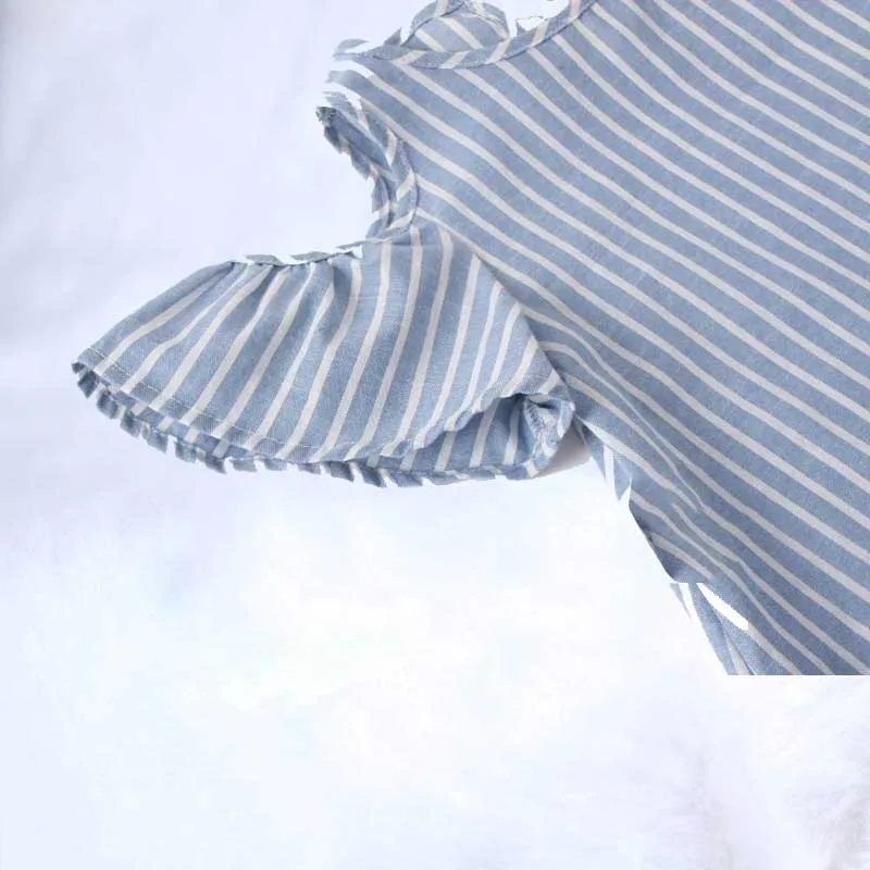 Family Matching Outfits Bowtie Princess Striped Mom and Daughter Summer Dress Clothes Mother Daughter Dresses
