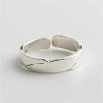 

Ins Simple Plain Do The Old Real 925 Sterling Silver Rings For Women High Quality Fine Jewelry Femme Open Ring Office 925-914