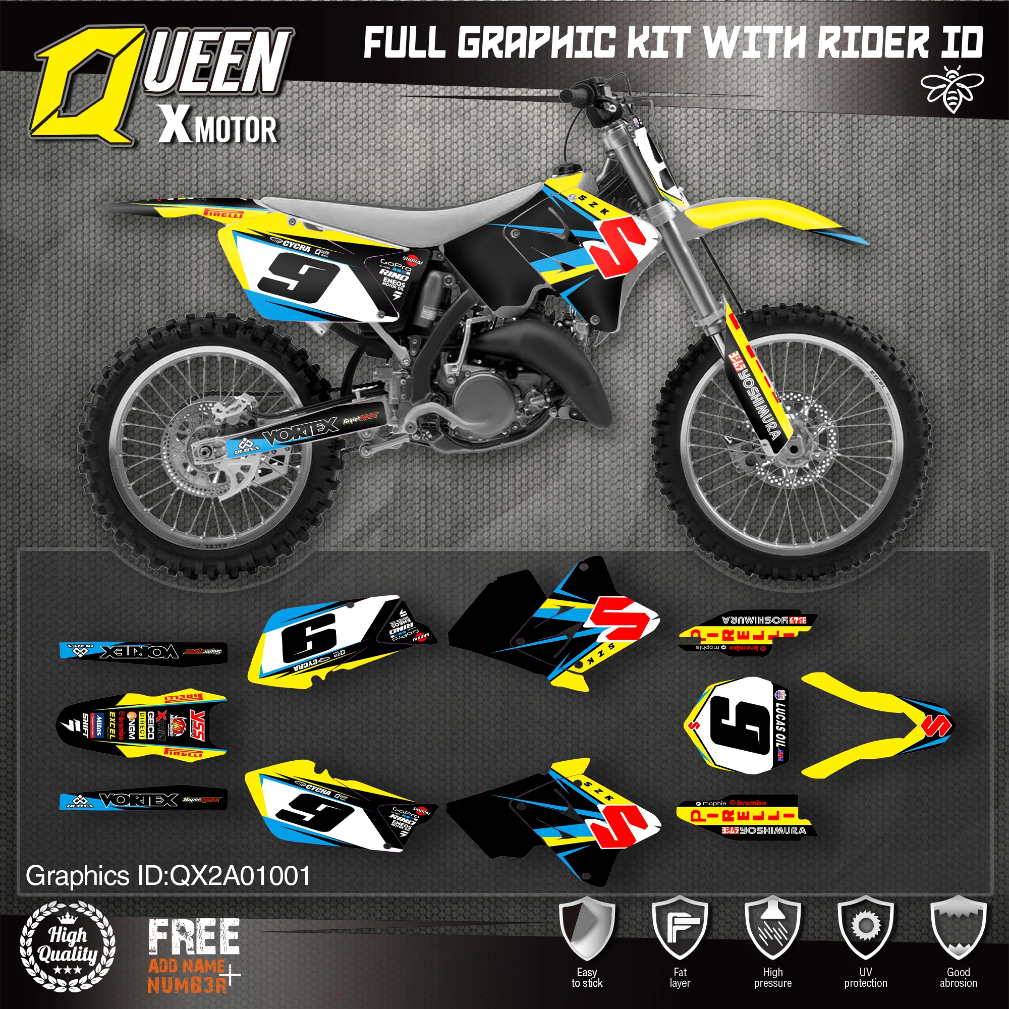 Graphics decal kit チームグラフィックスキットスズキRM 125 250 RM125 RM250 20012012の