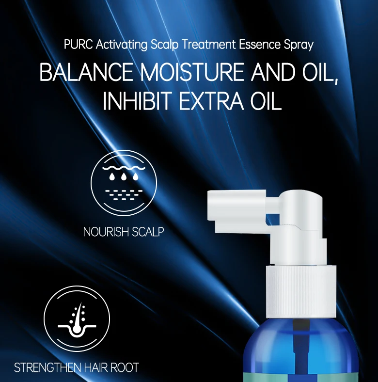 PURC Hair Scalp Treatment Anti Dandruff Anti Itch Essence Spray Prevent Hair Loss Oil Control Hair Care Products for Women 60ml