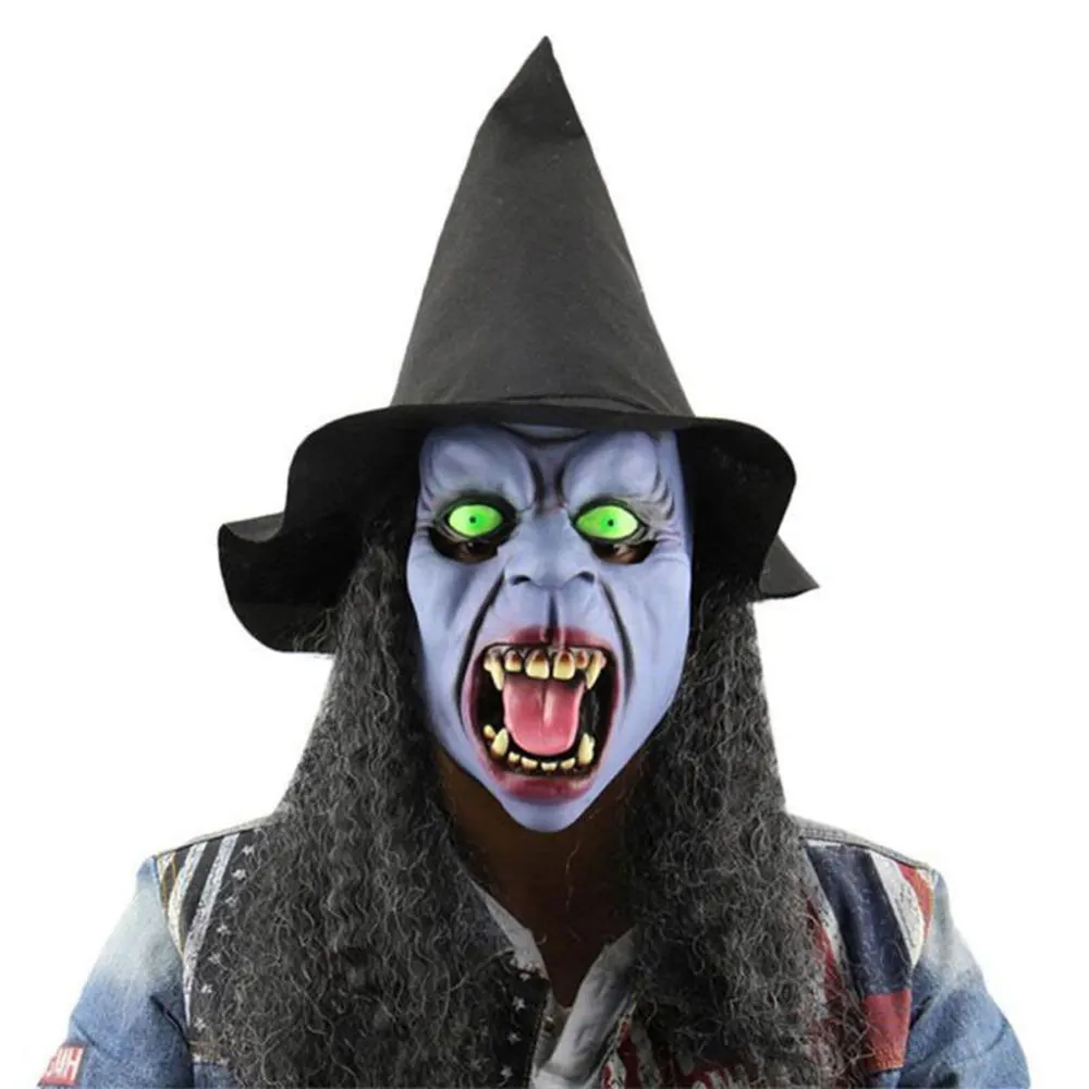 Horror Latex Halloween Witch Mask Party Cosplay Props Decorations Supplies