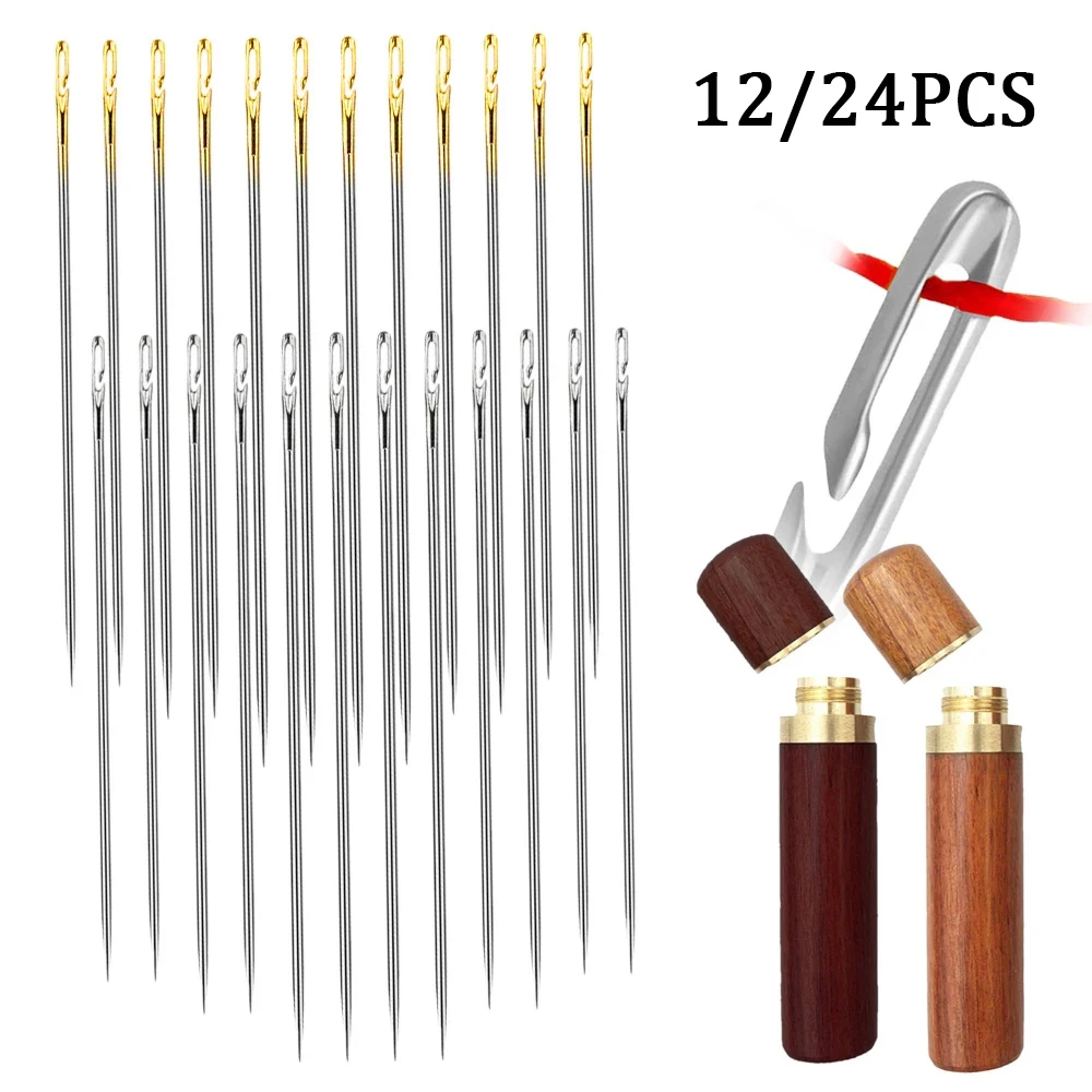 12Pcs/Set Stainless Steel Sewing Needles Needle side Hole Blind Needle