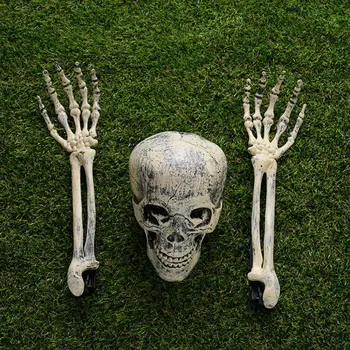 

Halloween Garden Decoration Skull Skeleton Paw Realistic Skeleton Hands Tomb Tombstone Haunted House Decor Party Supplies#