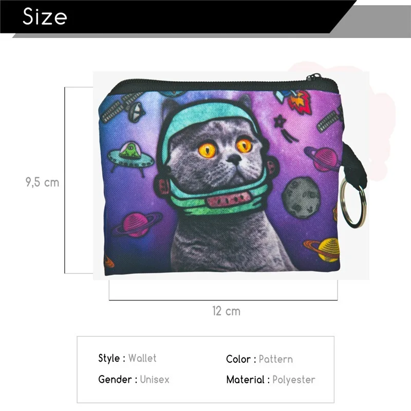 

Zohra New Style 3D Printed Carrying Cat Coin Pocket Multi-functional Key Wallet Coin Bag Wallet