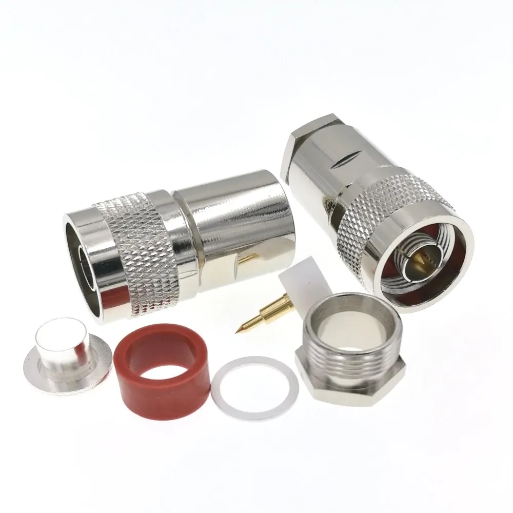 Abrazadera de enchufe macho tipo N, conector RF RG8, RG165, LMR400, 7D-FB, RG213, 8D-FB, 20 Uds.