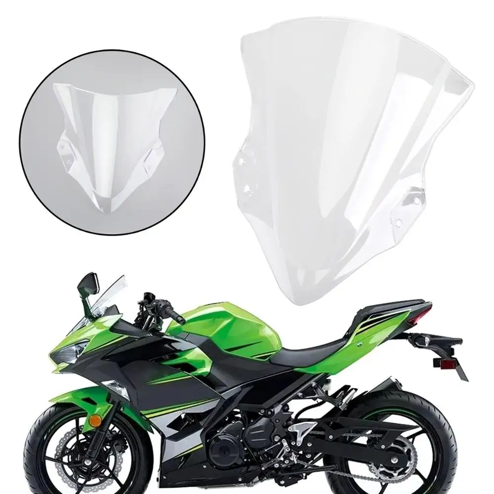 Motorcycle Windshield Iridium Windscreen Black With Bolts Screws Nut Fastener For Kawasaki Ninja 400