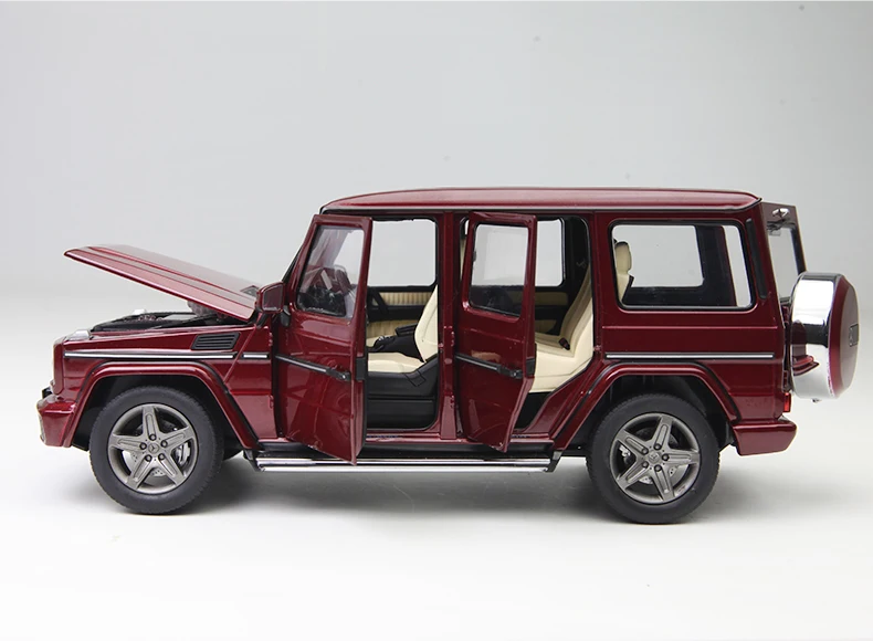 Изысканное издание специальное литье металла под давлением 1/18 новая G серия G500 серебристо-красная модель автомобиля длинная ось домашний дисплей коллекция игрушек для