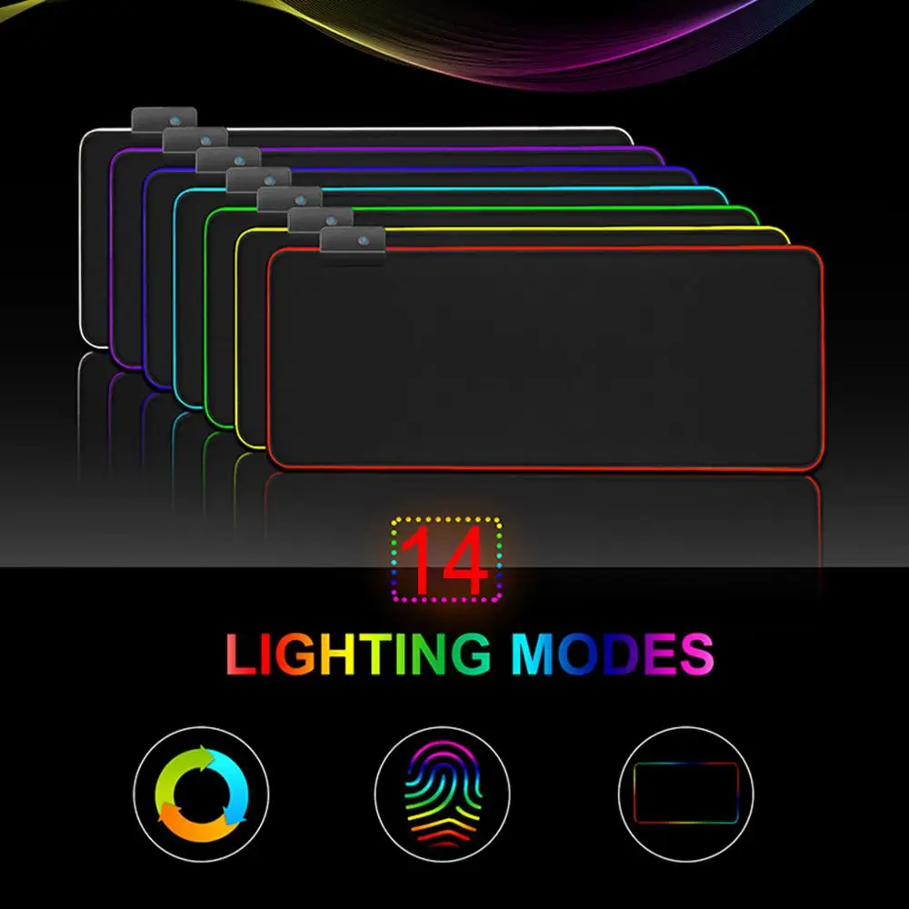 Игровой коврик для мыши RGB большой светодиодный компьютерный с подсветкой