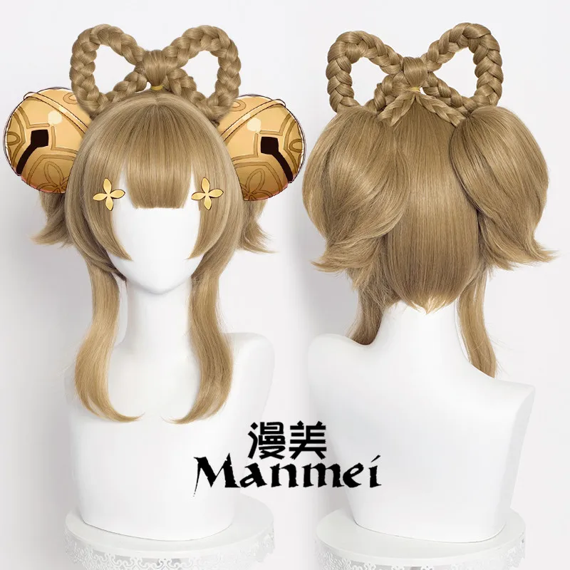 

Game Genshin Impact Yaoyao Cosplay Wig Bow Split Hair Tie Hair Halloween Carnival Fancy Party Cosplay Props