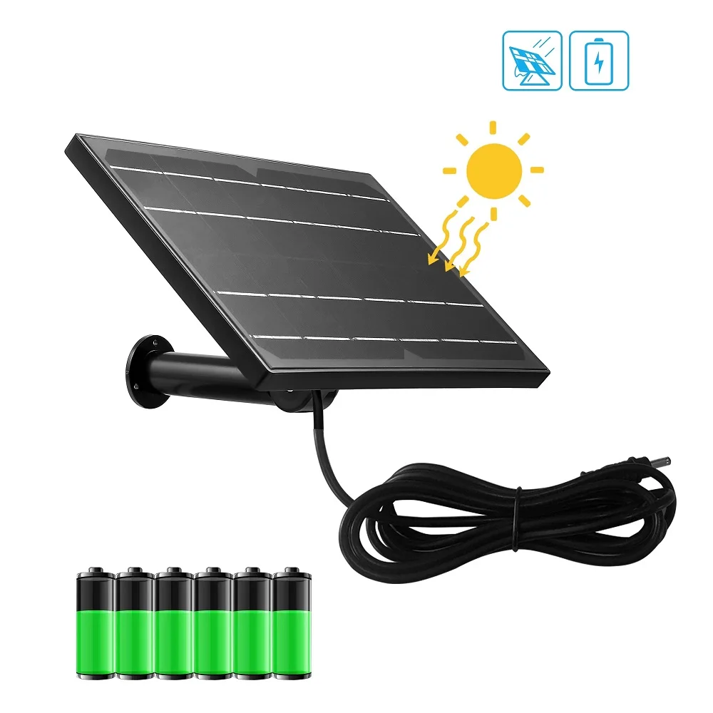 Mini panneau solaire étanche, batterie intégrée, chargeur de câble  extérieur, USB pour téléphone, caméra IP, 12V, 8W, 5V, 2m