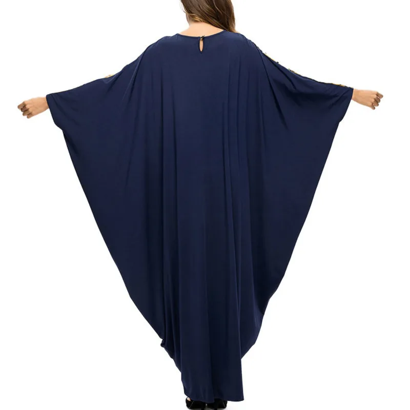 Негабаритных Для женщин халаты Весна 2019 Новое поступление Batwing Абаи мода плед Цвет блок арабских ОАЭ Костюмы желтый E470
