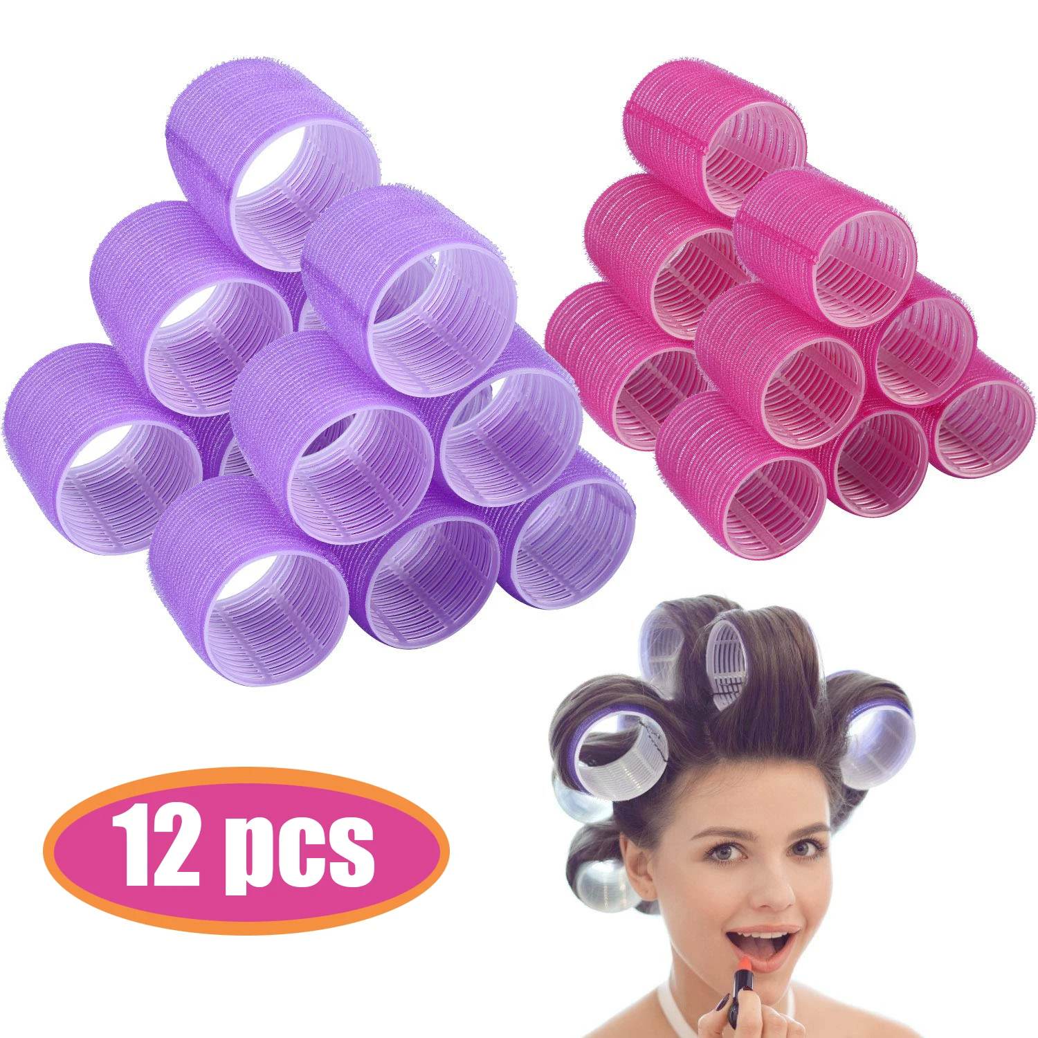 Hair Rollers Self Grip Hair Curlers 6/12Pcs Hair Roller Heatless Curling Rod Lazy Curler Headband Hair Styling Tools