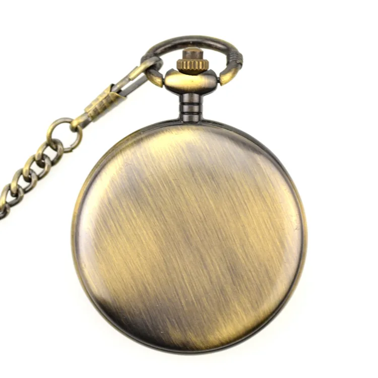 Новые уникальные ретро бронзовые карманные часы Олень дизайн кварцевые карманные часы с брелоком цепочка Мужские Женские подарки
