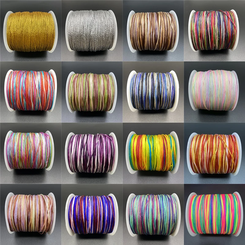 10yards/Lot 0.8mm Rainbow Colors Nylon Cord Rope Chinese Knot Macrame For Jewelry Making Shamballa Bracelet | Украшения и